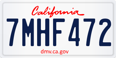 CA license plate 7MHF472