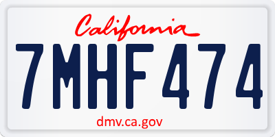 CA license plate 7MHF474