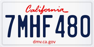 CA license plate 7MHF480
