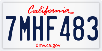 CA license plate 7MHF483