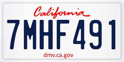 CA license plate 7MHF491