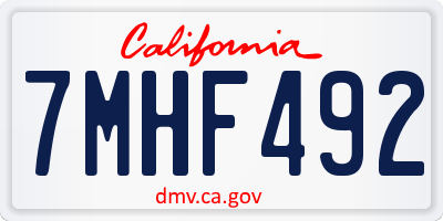 CA license plate 7MHF492