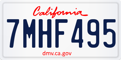 CA license plate 7MHF495