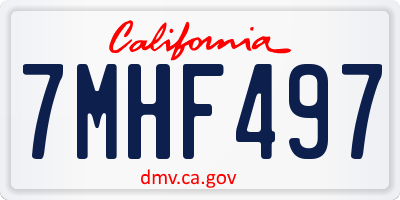 CA license plate 7MHF497