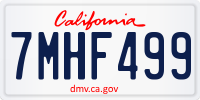 CA license plate 7MHF499