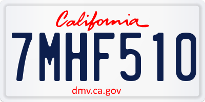 CA license plate 7MHF510