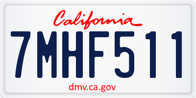 CA license plate 7MHF511