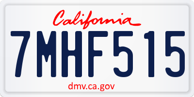 CA license plate 7MHF515
