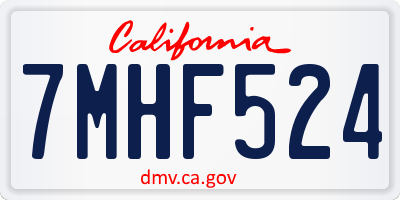 CA license plate 7MHF524