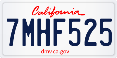 CA license plate 7MHF525