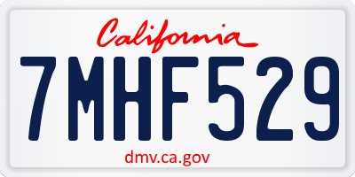 CA license plate 7MHF529