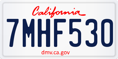 CA license plate 7MHF530