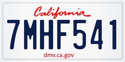 CA license plate 7MHF541