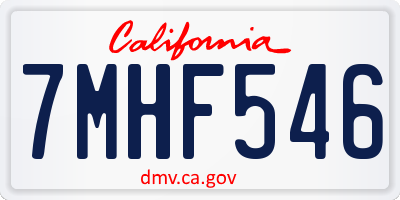 CA license plate 7MHF546