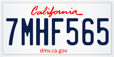 CA license plate 7MHF565