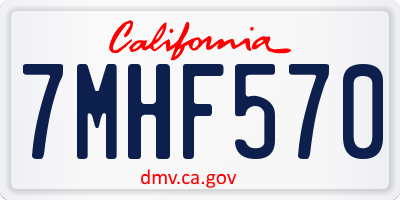 CA license plate 7MHF570