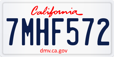 CA license plate 7MHF572