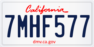 CA license plate 7MHF577