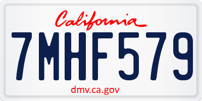 CA license plate 7MHF579