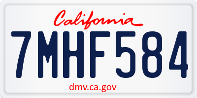 CA license plate 7MHF584
