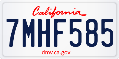CA license plate 7MHF585