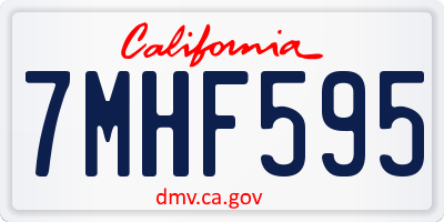 CA license plate 7MHF595