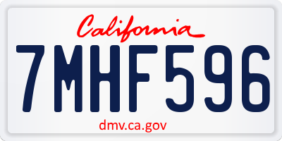 CA license plate 7MHF596