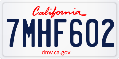 CA license plate 7MHF602