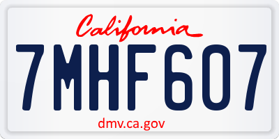 CA license plate 7MHF607