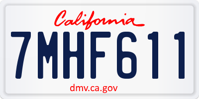 CA license plate 7MHF611
