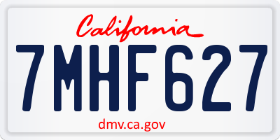 CA license plate 7MHF627