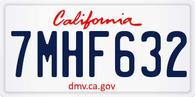 CA license plate 7MHF632
