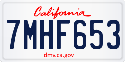 CA license plate 7MHF653