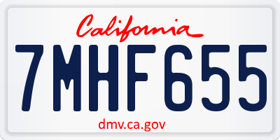 CA license plate 7MHF655