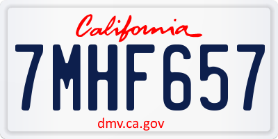 CA license plate 7MHF657