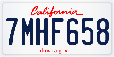 CA license plate 7MHF658