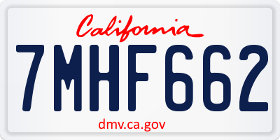 CA license plate 7MHF662