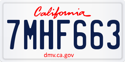CA license plate 7MHF663