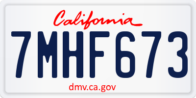CA license plate 7MHF673