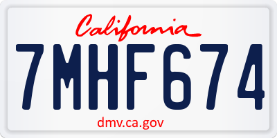CA license plate 7MHF674