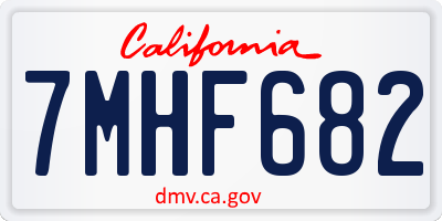 CA license plate 7MHF682