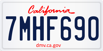 CA license plate 7MHF690