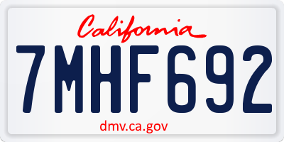 CA license plate 7MHF692