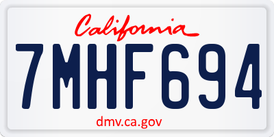 CA license plate 7MHF694