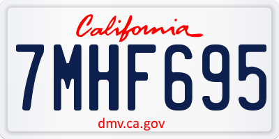 CA license plate 7MHF695