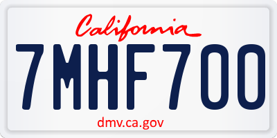 CA license plate 7MHF700