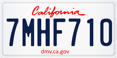 CA license plate 7MHF710