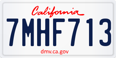 CA license plate 7MHF713