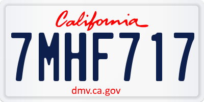 CA license plate 7MHF717