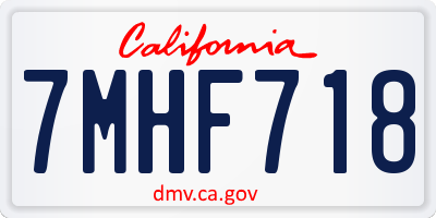 CA license plate 7MHF718